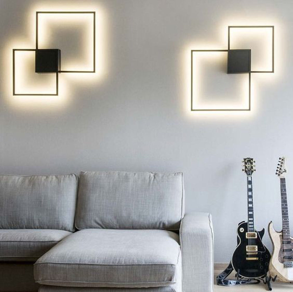 Geometric line LED wall light