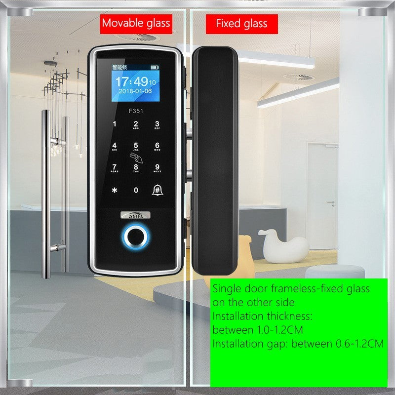 Smart glass door company office fingerprint lock