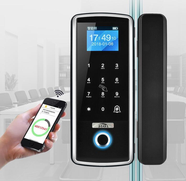 Smart glass door company office fingerprint lock