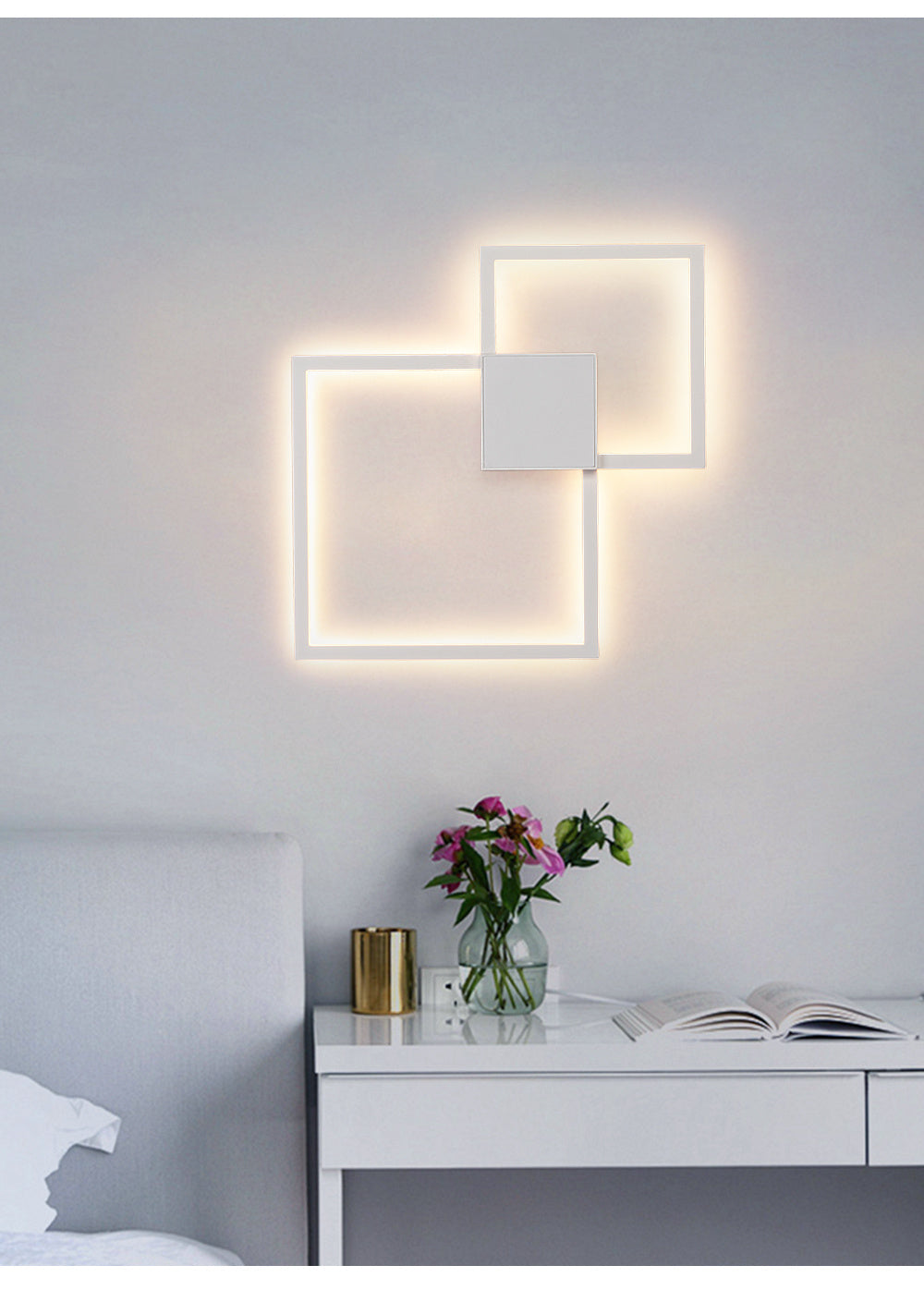 Geometric line LED wall light