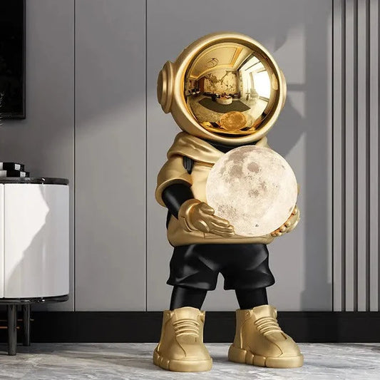 Modern Art Home Decor Golden Astronaut Statue